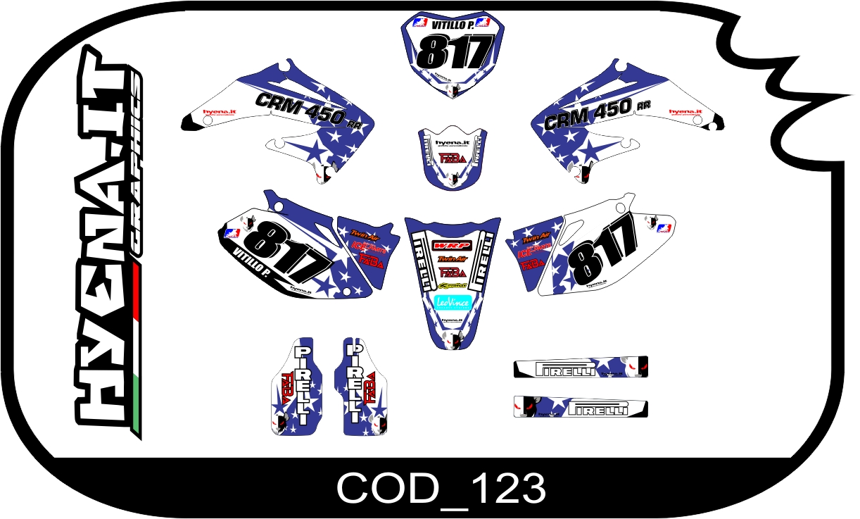 Graphic kit HONDA-CRF 450 2002 COD_123 