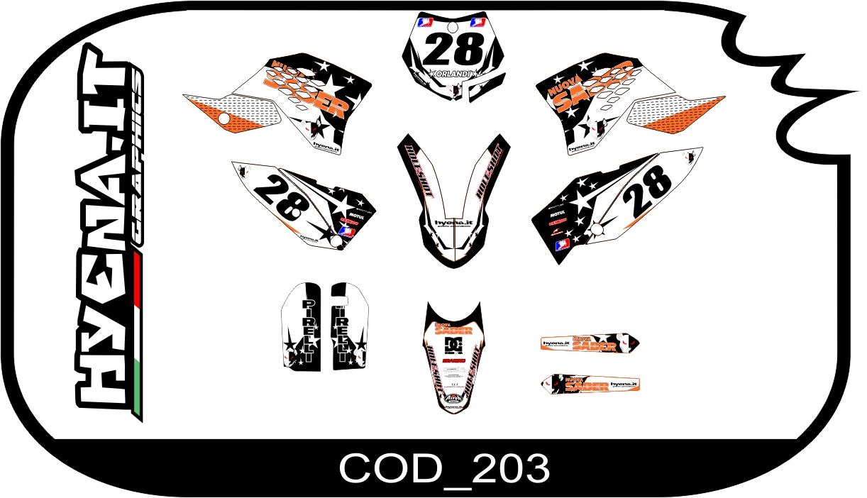 aufkleber kühlerschutz KTM-EXC 125 2010 COD_203 